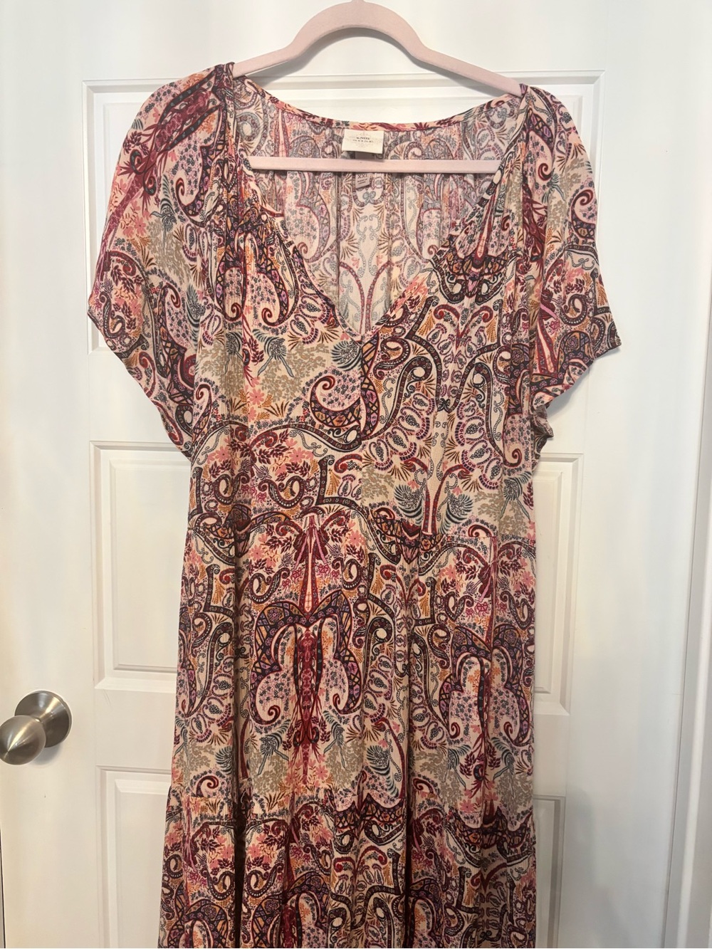 Paisley V-Neck Maxi Dress in Multicolor XXL by Knox Rose 🌹